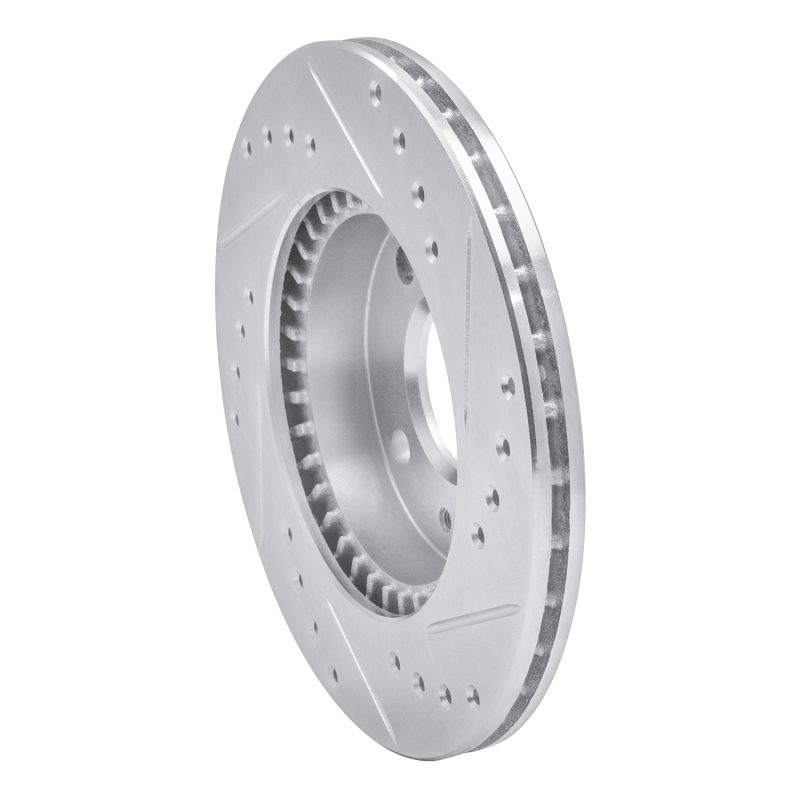 Nissan Lucino Brake Rotor (1) - Front Left - R1 Concepts - Drilled & Slotted - Silver - `95-`00